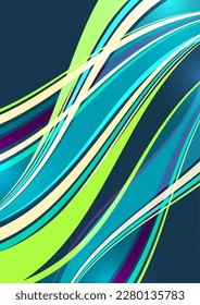 Rayas y líneas de flujo luminosas que se superponen. Diseño moderno. Ilustración del vector