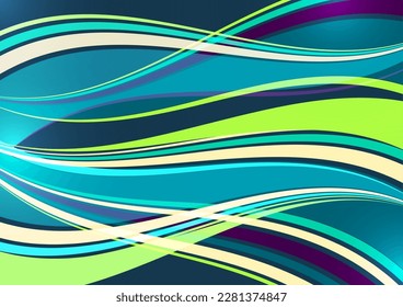 Bright overlapping flowing stripes and lines. Modern design. Vector illustration