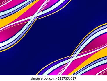 Bright overlapping flowing stripes and lines. Modern design. Vector illustration