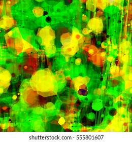 Bright paint grunge wall texture. Yellow, red, green, black colors. Art seamless background. watercolor effect