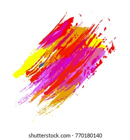 Bright paint splashes of the stain. Bright colors background vector illustration