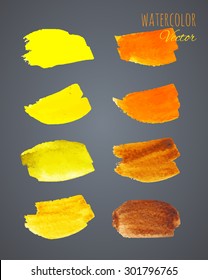 bright paint strokes vector yellow and orange