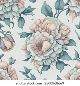 Bright painted flowers ~ seamless vector background
