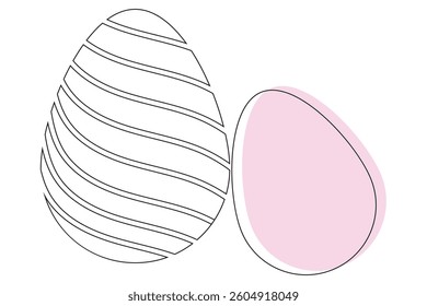 Bright painted isolated Easter Eggs. Set of eggs. Cartoon flat style. Traditional religious Easter symbols. Vector illustration. EPS 10