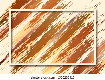 Bright paints, ink brush stroke, lines, textures. Beige background. Artistic design element, box, frame or background for text. Vector illustration.