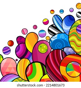 Bright paisley splash. Ethnic carnival background. Vector retro abstract ornament pattern.