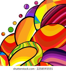 Bright paisley splash. Ethnic carnival background. Vector retro abstract ornament pattern.