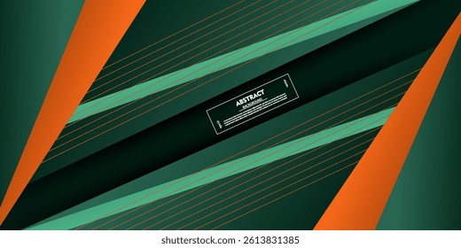 Bright paper cut abstract background with combination of green and orange checkered pattern with soft color gradient in the background. Vector Eps10