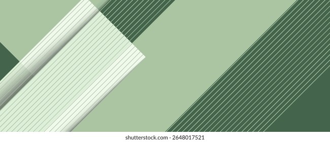 Fundo abstrato de recorte de papel brilhante com combinação de padrão quadrado verde gradiente cor suave no fundo. Vetor Eps10