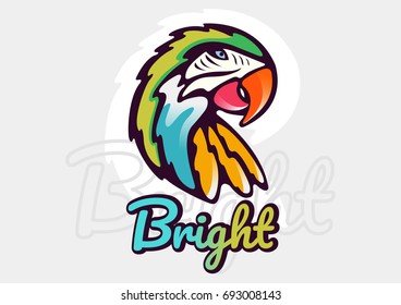 bright parrot  championship  sign university label school  ready