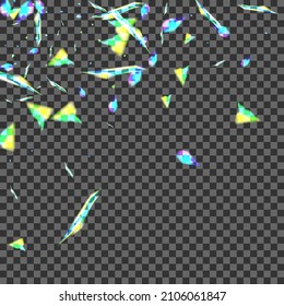 Bright Particle Background Transparent Vector. Shimmer Rays Texture. Glow Realistic Card. Multicolored Shiny. Confetti Luxury Template.