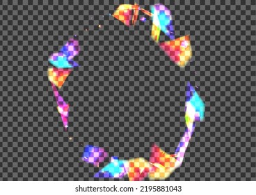 Bright Particle Background Transparent Vector. Element Layer Wallpaper. Yellow Lens Texture. Blue Digital. Twinkle Sunshine Design.