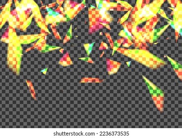 Bright Particle Background Transparent Vector. Flare Soft Card. Blur Celebrate Template. Orange Solar. Glare Luster Wallpaper.