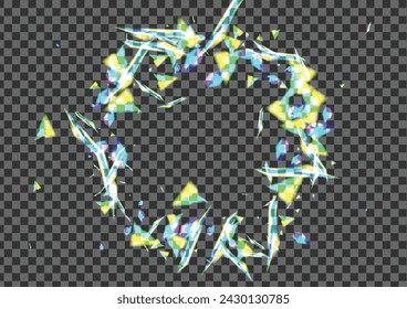 Bright Particle Background Transparent Vector. Element New Texture. Glow Brilliant Template. Violet Overlay. Confetti Fade Design.