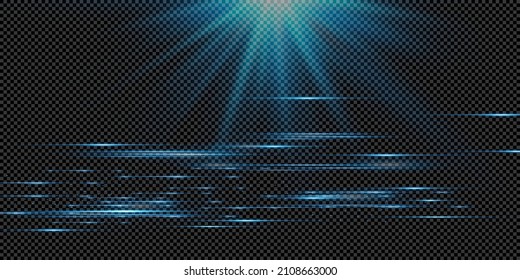 Helle Partikel, brennende blaue Lichter, Sterne, Laser. Vektorgrafik.