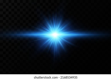 Helle Partikel, brennende blaue Lichter, Sterne, Laser. Vektorgrafik.