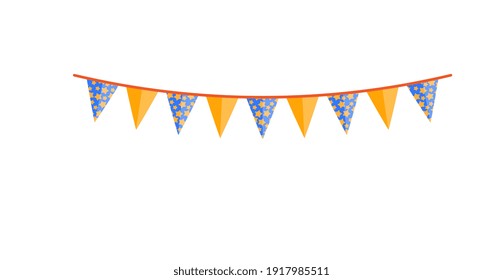 Bright Party Bunting Pennant Flags Garland Design Isolated
