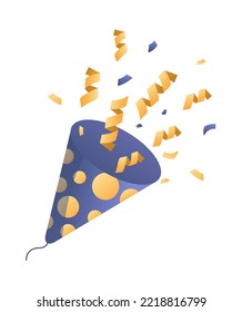 Cracker de partido brillante con confetti
