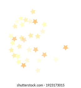 Bright Party Geometrical Shape Backdrop. Bohemian Luxury Yellow Orange Pastel White Shiny Magic Stars Surface Illustration. Christmas Simple Trendy Night Background. Holiday Sky Seamless Vector.
