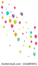 Bright Party Inflatable Ball Vector  White Background. Decoration Ballon Template. Color Joy Wallpaper. Cartoon Happy Baloon Poster.