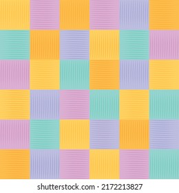 Bright pastel colorful check seamless vector pattern. Textured chequered square geometric design in fun vibrant colors. Repeat background texture print.