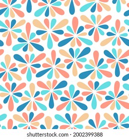 bright pastel colours. abstract triangle flowers. seamless pattern. summer textile design