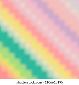 Bright pastel multicolor zig zag stripes gradient mesh vector drawing.