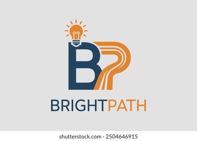 Icono del logotipo de la bombilla de camino brillante