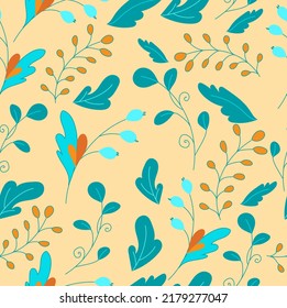 Helles Muster mit Beeren und Blättern. Vektorkunst