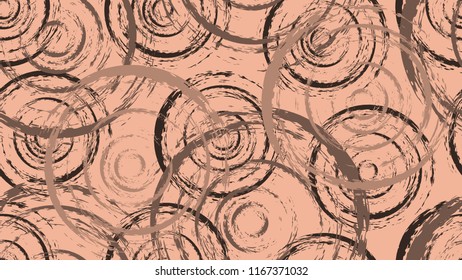 A bright pattern of chaotic circles. Spattered paint, ink. Idea of design of packing, tile, wall-paper, textiles