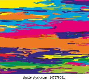 Bright pattern with colorful brush stroke. Multicolored grunge background. Digital graffiti. vector graphics