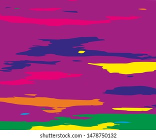 Bright pattern with colorful brush stroke. Multicolored grunge background. Digital graffiti. vector graphics