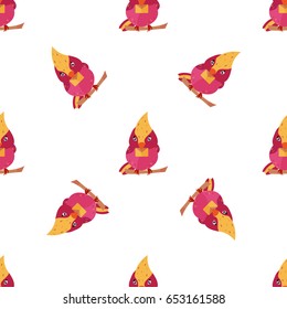 Bright pattern with cute birds. Can be used for wallpaper, textile, scrapbooking
