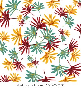 A bright pattern with cute colorful autumn leaves 