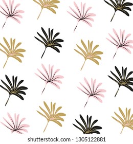 A bright pattern with cute colorful leaves 