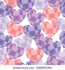  Bright pattern for fabrics, packaging backgrounds.  Doodle hearts. Seamless vector pattern on white background.