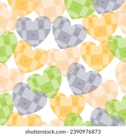 Bright pattern for fabrics, packaging backgrounds  heart drawing