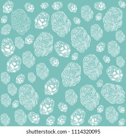 Bright pattern with fir cones. Background for gifts, packages, banners, business cards