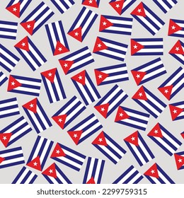 Bright pattern with flag of Cuba. Happy Cuba day seamless pattern. Bright background with flags. Vector Illustration.
