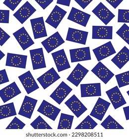 Bright pattern with flag of Union European. Happy Europe day background. Bright seamless pattern with flag. Vector Illustration.