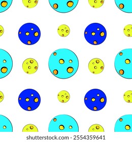 A bright pattern from the great yellow and blue months in a minimalist style