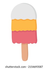 Bright pattern of ice cream. Flat doodle clipart. All objects are repainted.