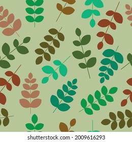bright pattern with leaves on a gentle background 