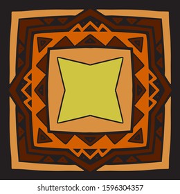 A bright pattern of Mexican ornament. For printing headscarves, postcards, subs.