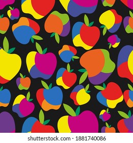 
bright pattern with multi-colored apples