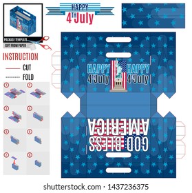 bright pattern on print package america independence day happiness