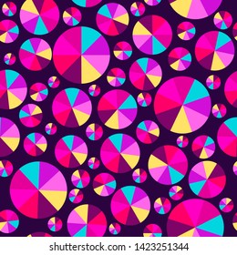 Bright pattern with pink circles on dark background
