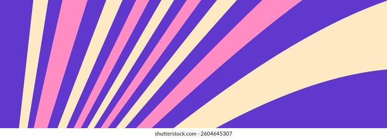 Bright pattern with pink and white strips on violet background. Vector illustration.