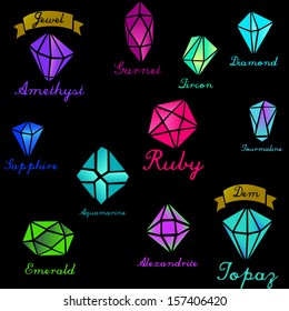 bright pattern of precious stones