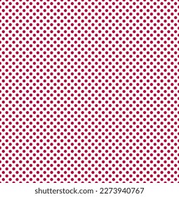 Bright pattern of red dots on a white background in the style of popart for print and design. Vector illustration.